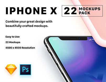 iPhone X - 22 Mockups Pack