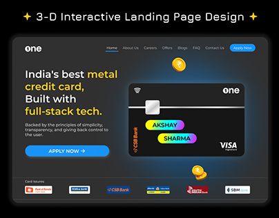 3-D Interactive Landing Page Design