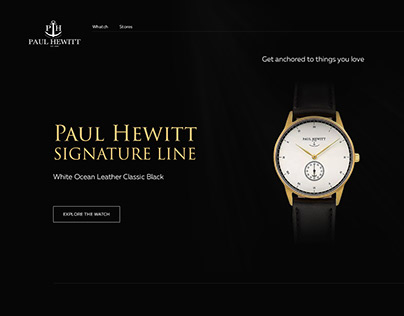 Landing page design for Paul Hewitt watches