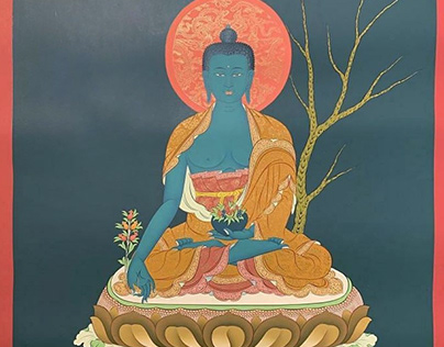 Medicine Buddha Thangka - Newa Art