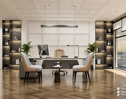 office room interior design and visualization