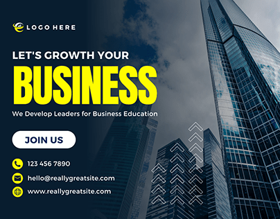 Blue Business Growth Twitter Post