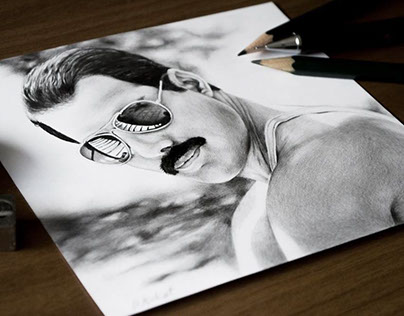 Small drawing of Freddie Mercury