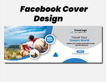 Tourism facebook cover design, social media banner