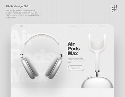 Air Pods Max. Landing page concept