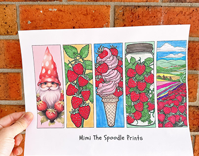 Strawberry Coloring bookmarks