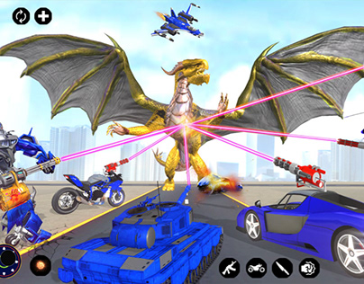 Dragon robot transform game screenshots