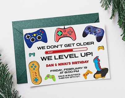 Gaming Birthday Invite