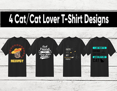 Cat T-Shirt Designs | Cat Lover T-Shirt Designs Bundle