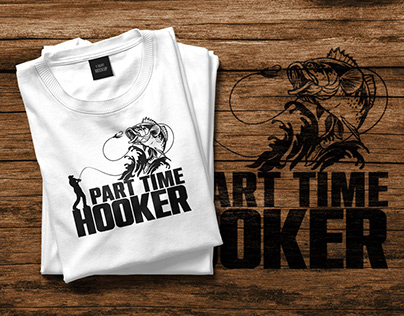 Born to hooker fishing t- shirt design