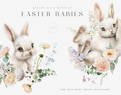 EASTER BABIES Watercolor Spring Collection