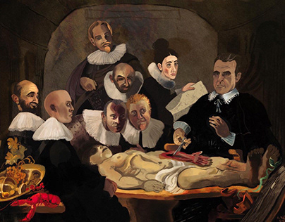 The Lesson of Dr Hernandez after Rembrandt