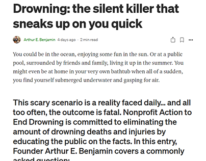 Drowning: the silent killer that sneaks up on you quick