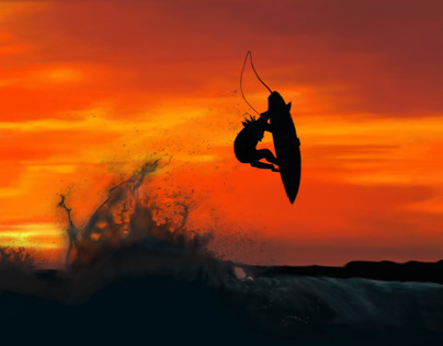 Surf into the sun set