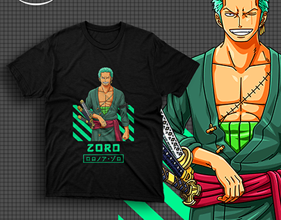 Camiseta One Piece Roronoa Zoro Haramaki Design