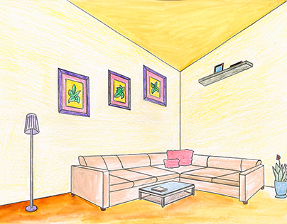 Living room 2- two-point perspective