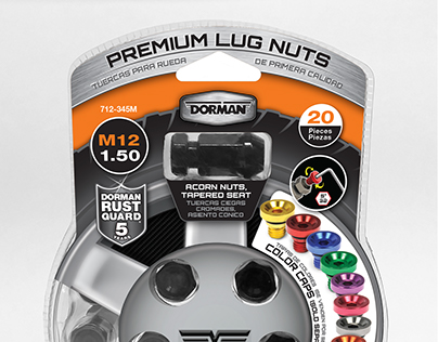 Package image of a 20-pack of Premium Lug Nuts