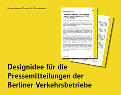 Designidee für die Pressemitteilungen der BVG