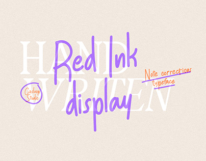 Red Ink Hand Writing Display Typeface