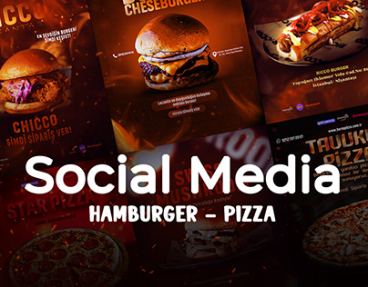 Social Media - Hamburger and Pizza