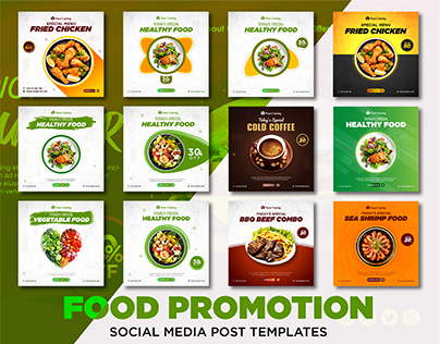 Healthy Food Promotion Social Media Post Templates
