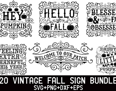 Vintage Fall Sign Bundle