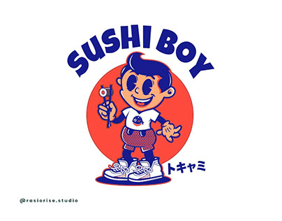 SUSHI BOY Logo Cartoon Character
