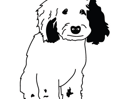Black & White Dog Illustration