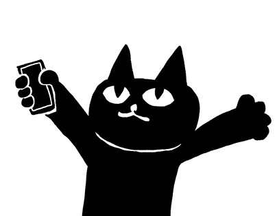 Black Cat caught a happy news