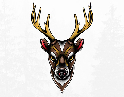 Neotraditional Digital Illustration - Deer