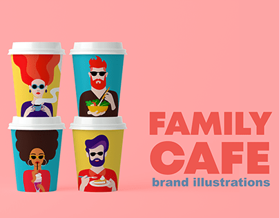 Family cafe (brand illustrations)