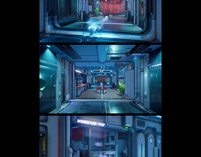 Relight prodject ScifiHallway UE. Part 1.