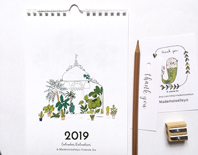Illustrations calendrier 2019 Papeterie Mademoiselleyo
