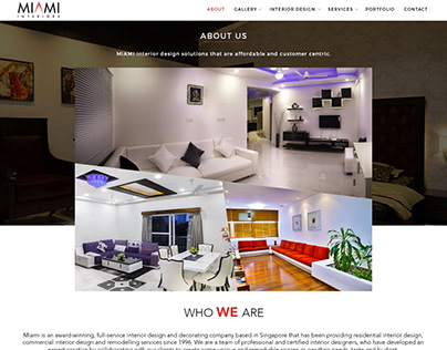 MIAMI INTERIORS webpage - UI