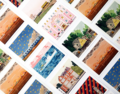 Wes Anderson Postcards