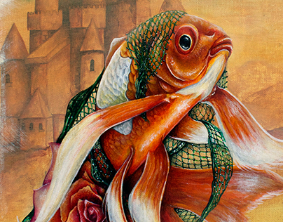 Netted - Acrylic Fish Painting