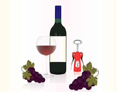 { Red Wine Elements } Illustration