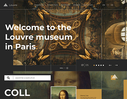 Louvre museum website design UI concept