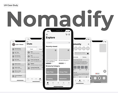 Project thumbnail - UX Case Study for Travel App|Nomadify