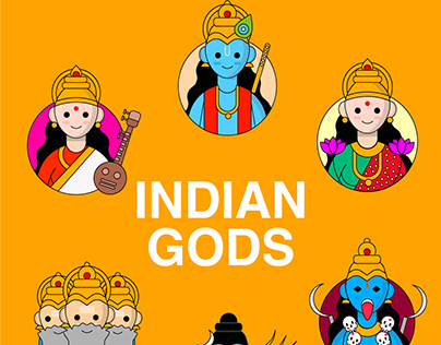 Indian Gods Illustration