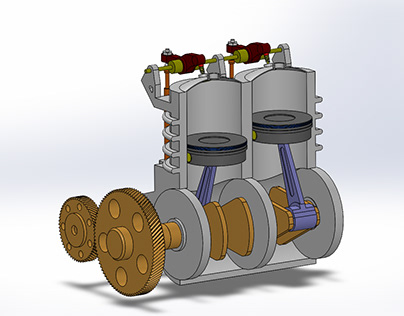 drawing 2Cylinder Engine following youtube channel