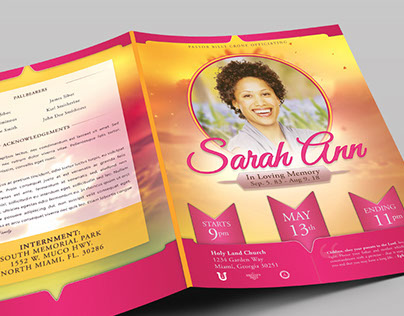 Celebrating Mom Funeral Program Booklet Template