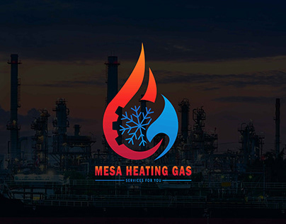 Oil gas and heating logo With gradient
