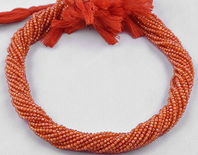Orange Cubic Zirconia Faceted Beads