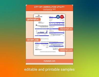 City of Carrollton utility bill Word and PDF template