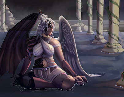 Angelic Demon Character Illustration