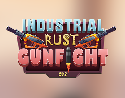 Industrial Rust Gunfight 2v2 (UFEN) Game - Logo Design