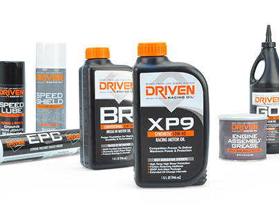 Driven Racing Oil Packaging and Labels