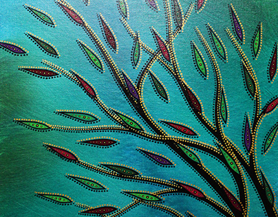 Peinture moderne sur toile : Végétation colorée 3.