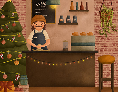 Coffee Shop in Christmas